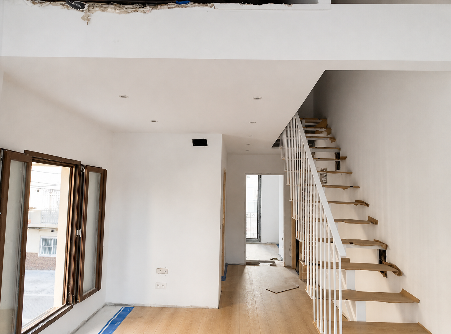 Reforma de vivienda escalera de parquet Sagunto